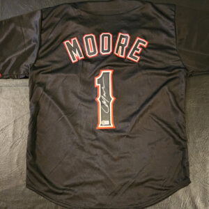 Christian Moore Autographed Custom Black Anaheim Jersey Beckett Witnessed COA v2