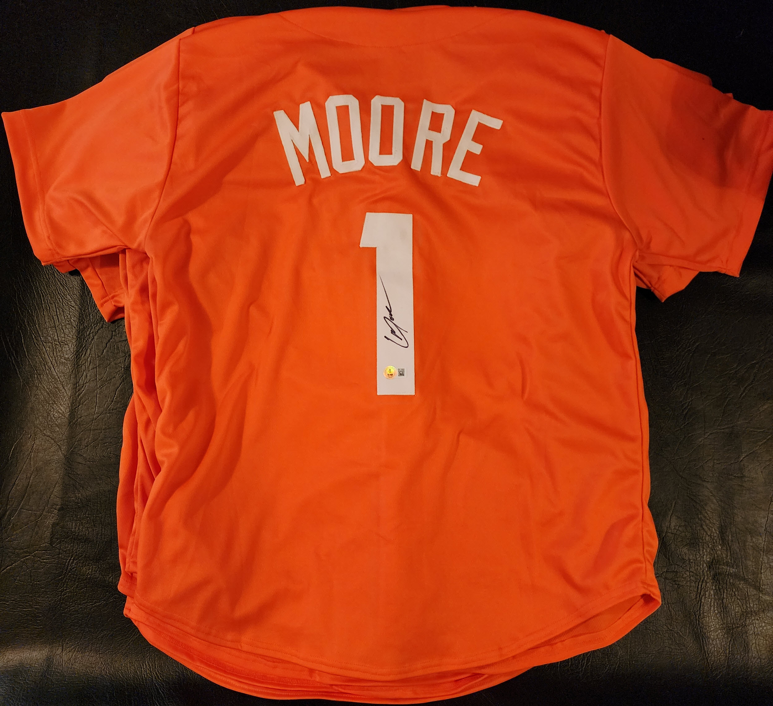 Christian Moore Autographed Custom College Jersey Beckett Witnessed COA v2