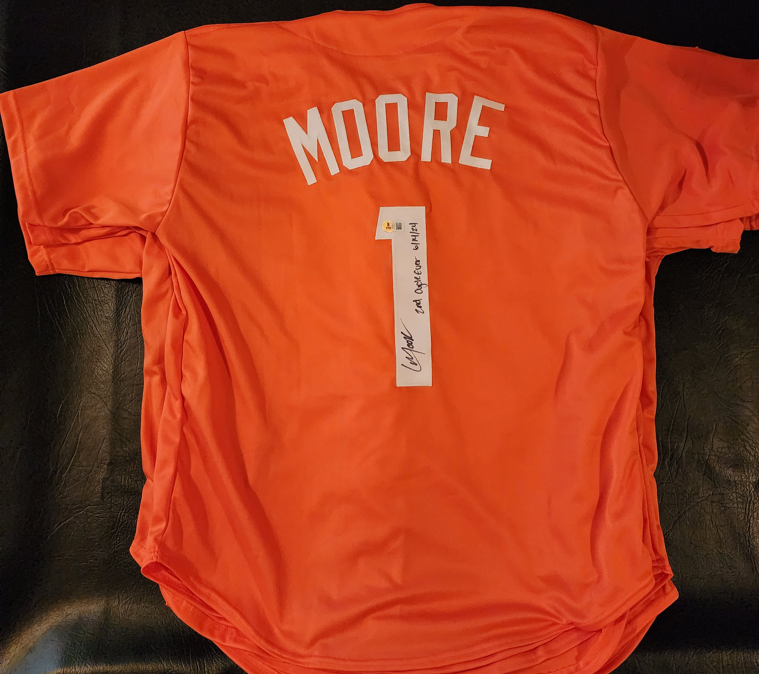 Christian Moore Autographed Custom College Jersey Inscribed 2nd Cycle Ever 06142024 Beckett Witnessed COA v2