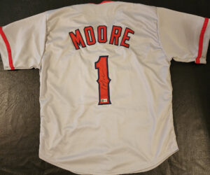 Christian Moore Autographed Custom Gray Anaheim Jersey Beckett Witnessed COA v2