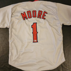 Christian Moore Autographed Custom Gray Anaheim Jersey Beckett Witnessed COA v2