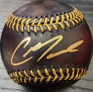 Christian Moore Autographed OMLB Black Baseball Witnessed COA v1