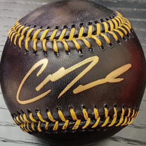 Christian Moore Autographed OMLB Black Baseball Witnessed COA v1