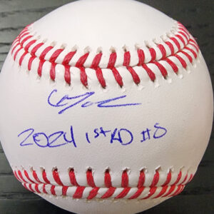 Christian Moore Autographed Rawlings OMLB Baseball Inscribed 2024 1st Rb #8 Beckett Witnessed COA v1