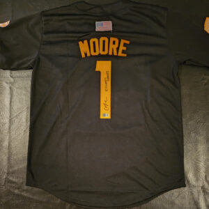 Christian Moore Autographed Replica Black TN Volunteers Jersey Beckett Witnessed COA v2