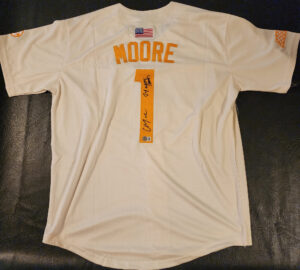 Christian Moore Autographed Replica Cream TN Volunteers Jersey Beckett Witnessed COA v2