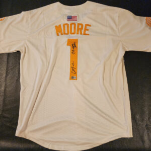 Christian Moore Autographed Replica Cream TN Volunteers Jersey Beckett Witnessed COA v2