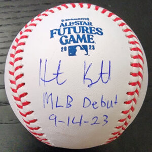 Heston Kjerstad Autographed Futures Ball Inscribed MLB Debut 91423 v1