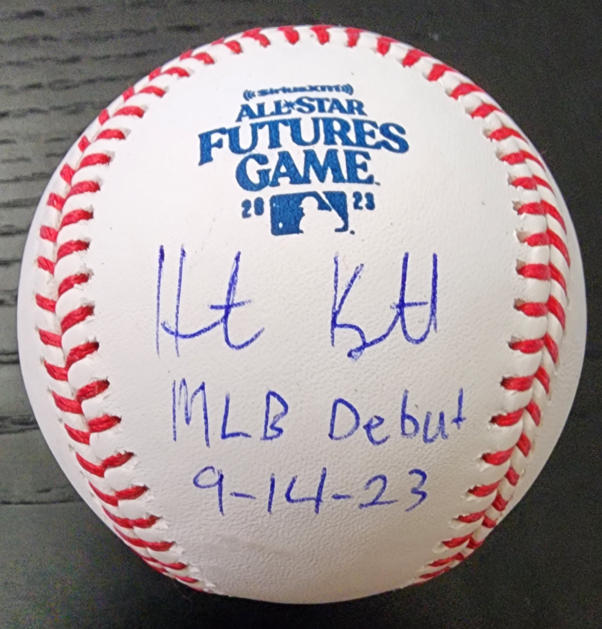 Heston Kjerstad Autographed Futures Ball Inscribed MLB Debut 91423 v1