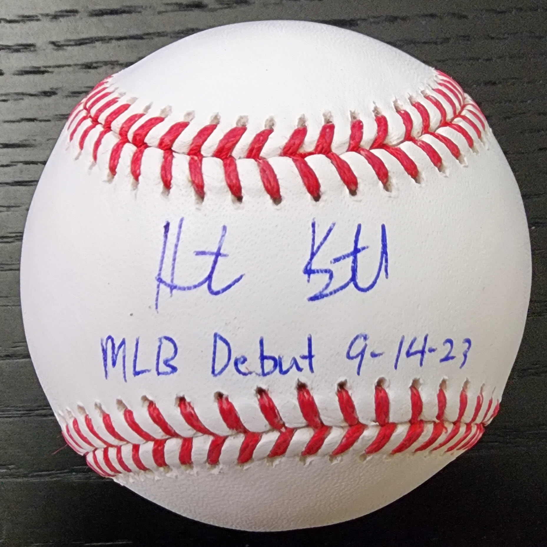 Heston Kjerstad Autographed OMLB Baseball Inscribed MLB Debut 91423 v1