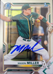 Mason Miller Autographed 2021 Bowman Draft Chrome BD-85 Rookie Card