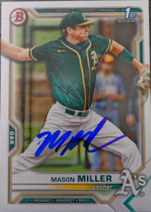 Mason Miller Autographed 2021 Bowman Paper BD-85 Rookie Card