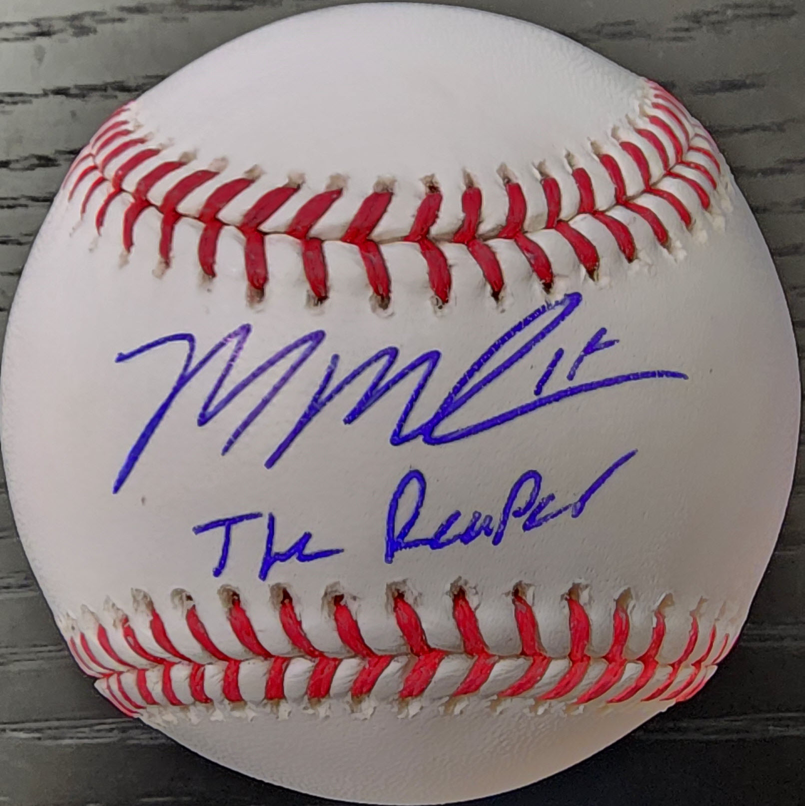Mason Miller Autographed OMLB Baseball Inscribed The Reaper Beckett Witnessed COA v1