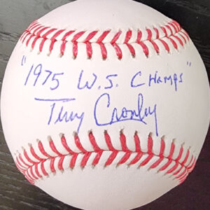 Terry Crowley Autographed OMLB Baseball Inscribed 1975 WS Champs Beckett COA