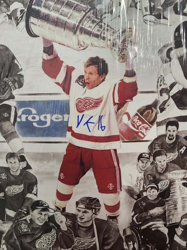 Vladimir Konstantinov Autographed Heart of a Champion Lithograph Print JSA COA v2