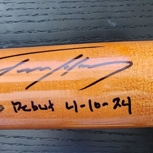 Jackson Holliday Autographed Old Hickory Bat inscribed MLB Debut v2