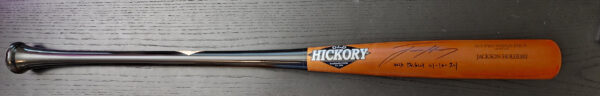 Jackson Holliday Autographed Old Hickory Bat inscribed MLB Debut v4