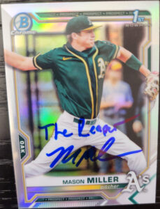 Mason Miller Autographed 2021 Bowman Draft Chrome Refractor BDC85 Inscribed The Reaper v2