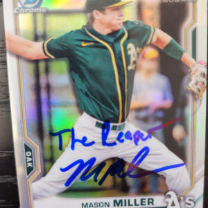 Mason Miller Autographed 2021 Bowman Draft Chrome Refractor BDC85 Inscribed The Reaper v2