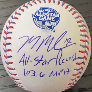 Mason Miller Autographed 2024 All Star Baseball Inscribed All Star Record 103.6 MPH v1