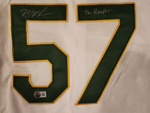 Mason Miller Autographed Oakland As Jersey Inscribed The Reaper v1