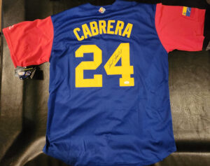 Miguel Cabrera Autographed Blue 2017 World Baseball Classic Jersey JSA COA v2