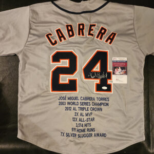 Miguel Cabrera Autographed Detroit Tigers Custom Career Stat Jersey v3