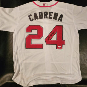 Miguel Cabrera Autographed Pink Detroit Tigers Mothers Day Jersey JSA COA v2