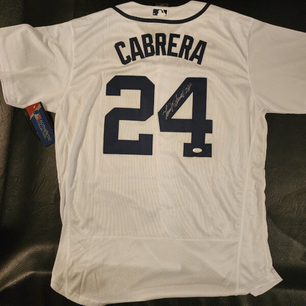 Miguel Cabrera Autographed White Detroit Tigers Jersey JSA COA v2