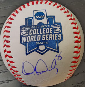 Dylan Dreiling Autographed 2024 College WS Baseball Beckett COA v1