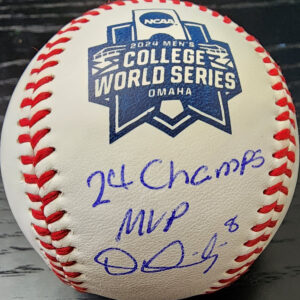 Dylan Dreiling Autographed 2024 College WS Baseball Inscribed 24 Champs MVP Beckett COA v1