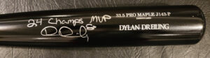 Dylan Dreiling Autographed Black Old Hickory Game Model Bat Beckett Witnessed COA v2