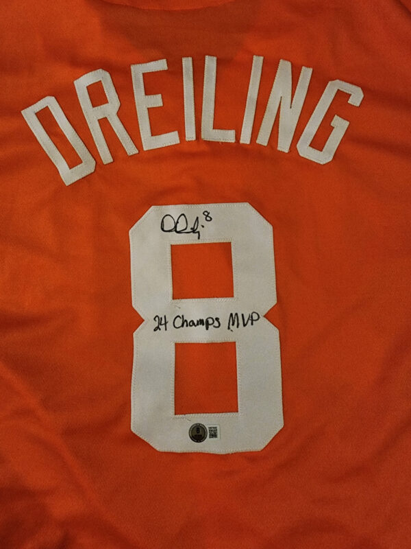 Dylan Dreiling Autographed Custom Orange Tennessee Jersey Inscribed 24 Champs MVP Beckett Witnessed COA v2