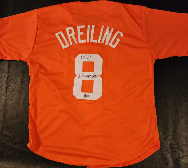 Dylan Dreiling Autographed Custom Orange Tennessee Jersey Inscribed 24 Champs MVP Beckett Witnessed COA v3