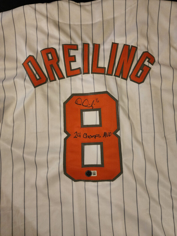 Dylan Dreiling Autographed Custom Pin Stripe Tennessee Jersey Inscribed 24 Champs MVP Beckett Witnessed COA v2