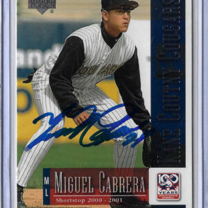 Miguel Cabrera Autographed 2001 Upper Deck Minor League Centennial 77 ROOKIE Card