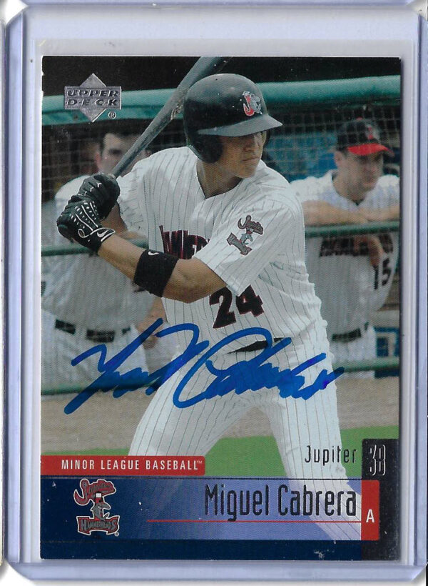 Miguel Cabrera Autographed 2002 Upper Deck Minor League 111 ROOKIE Card