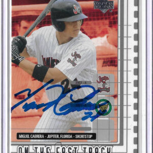 Miguel Cabrera Autographed 2002 Upper Deck Minor League 216 ROOKIE Card