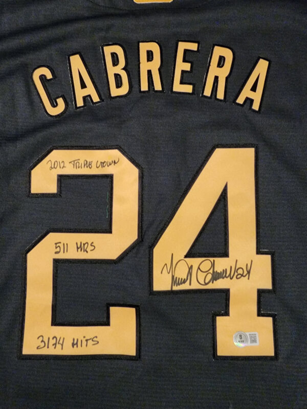 Miguel Cabrera Autographed Charcoal 2022 All Star Game Inscribed Jersey Beckett COA v2