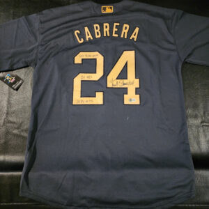 Miguel Cabrera Autographed Charcoal 2022 All Star Game Inscribed Jersey Beckett COA v3