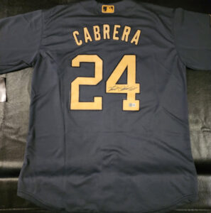 Miguel Cabrera Autographed Charcoal 2022 All Star Game Jersey Beckett COA v2