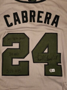 Miguel Cabrera Autographed Gray 2017 Memorial Day Detroit Tigers Inscribed Beckett COA v2