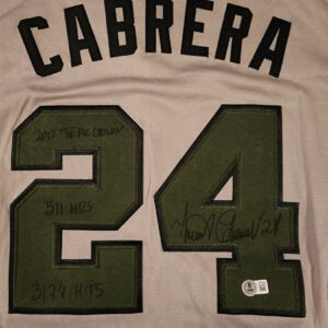 Miguel Cabrera Autographed Gray 2017 Memorial Day Detroit Tigers Inscribed Beckett COA v2