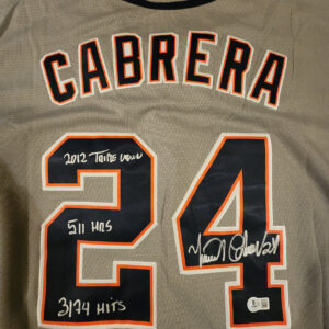 Miguel Cabrera Autographed Gray Detroit Tigers Inscribed Jersey Beckett COA v2