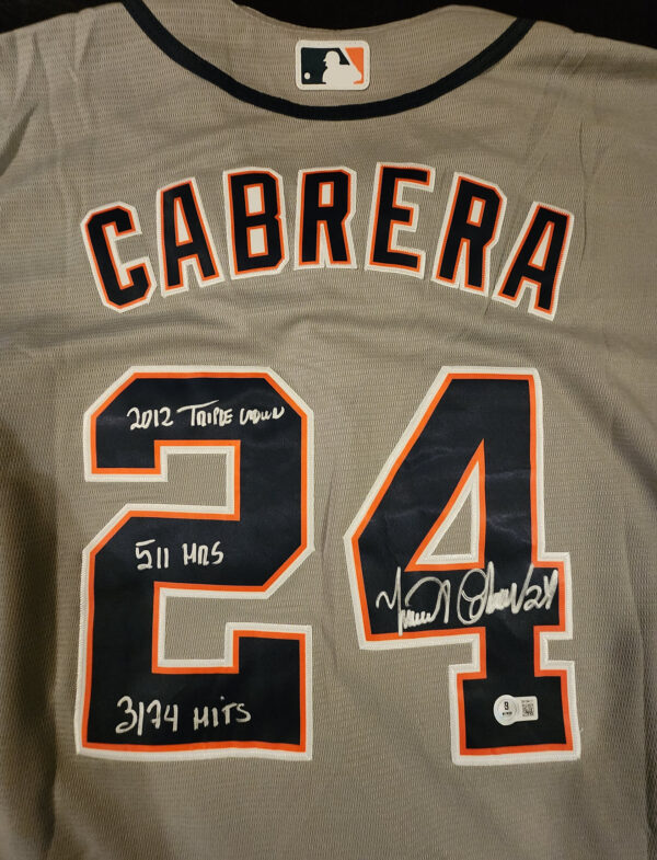 Miguel Cabrera Autographed Gray Detroit Tigers Inscribed Jersey Beckett COA v2