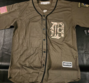 Miguel Cabrera Autographed Green Salute to Service Detroit Tigers Inscribed Jersey Beckett COA v4