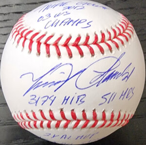 Miguel Cabrera Autographed OMLB Stat Baseball w 5 Inscriptions Beckett COA v1