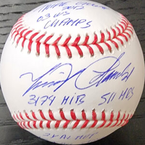 Miguel Cabrera Autographed OMLB Stat Baseball w 5 Inscriptions Beckett COA v1