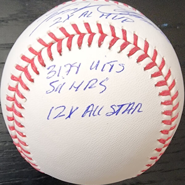 Miguel Cabrera Autographed OMLB Stat Baseball w 6 Inscriptions Beckett COA v3