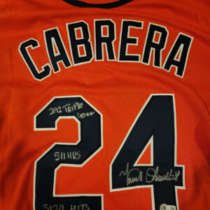 Miguel Cabrera Autographed Orange Detroit Tigers Inscribed Jersey Beckett COA v2